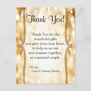 Remerciements étincelles PLATES d'or de tape-à-l'oeil du carte