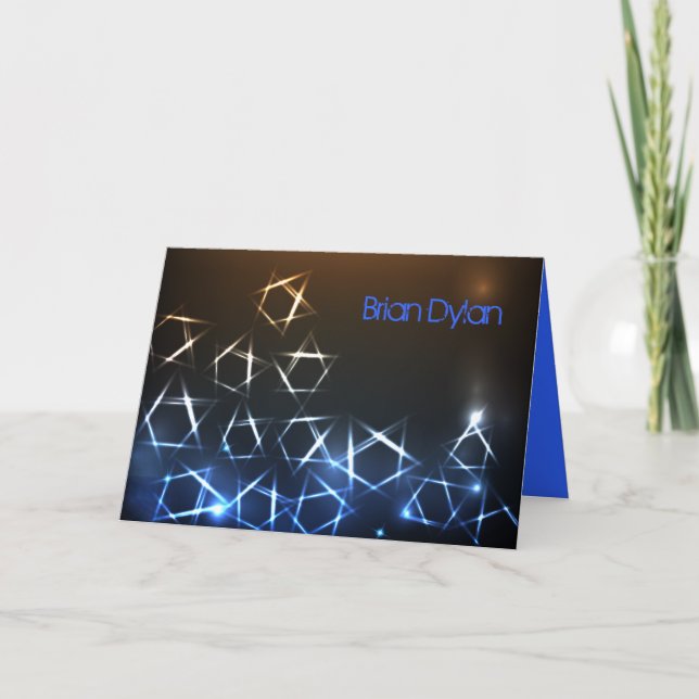 Remerciements ETOILES et LUMIÈRES Barre Bat mitzvah Carte de rem (Devant)