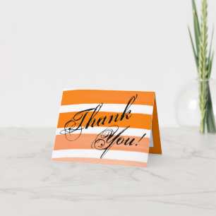 Remerciements Fad de ligne orange Ombre Bande Carte de remerciem