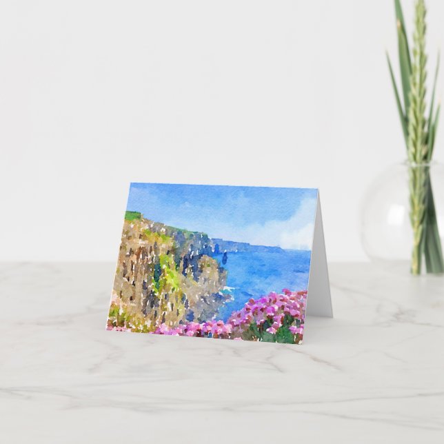 Remerciements Falaises d'aquarelle de Moher, Irlande Carte de re (Devant)