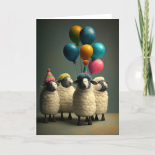 Remerciements Feled Sheep Carte de voeux d'anniversaire de fête