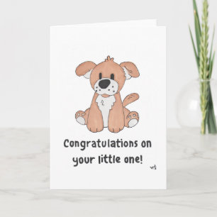 Remerciements Félicitations pour bébés avec carte de chiot