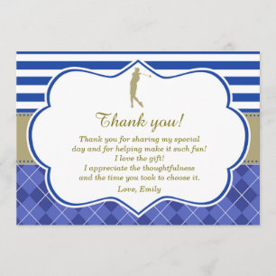 Remerciements Fête d'anniversaire bleue de carte de