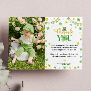 Remerciements Fête d'anniversaire Lucky One Carte de remerciemen