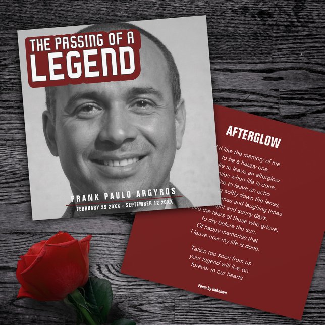 Remerciements Feu funéraire passage d'une légende carte de poème (Créateur téléchargé)