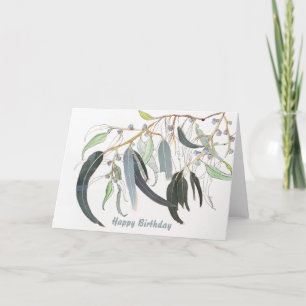 Remerciements feuille de gomme verte douce Carte d'anniversaire