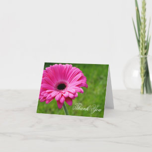 Remerciements Fleur de gerbera rose Carte de remerciement