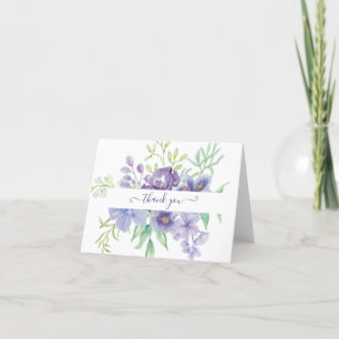 Remerciements Fleur de lilas aquarelle personnalisée carte de re