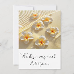 Remerciements Fleur de Plumeria sur carte de remerciement de sab