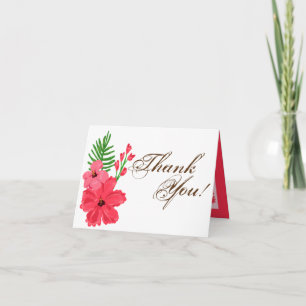 Remerciements Fleur pliée Hawai de ketmie de ressort de carte de