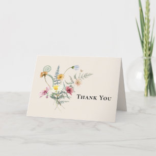 Remerciements Fleur sauvage simple Fern Mariage Carte de remerci