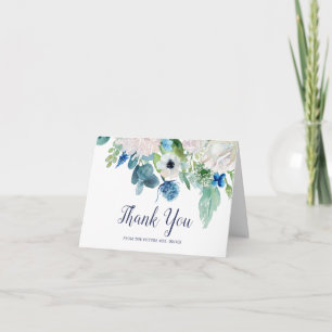 Remerciements Fleurs blanches classiques Futur Mme Carte de reme