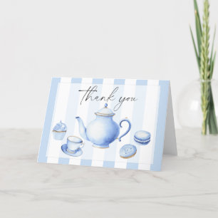 Remerciements Fleurs de Tea Party pour la carte de remerciement 