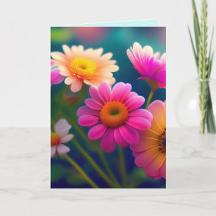 REMERCIEMENTS FLEURS PENSANT À VOUS CARTE DE SALUT CHER