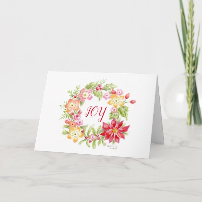 Remerciements Floral Medley Carte de Noël Wreath (Devant)