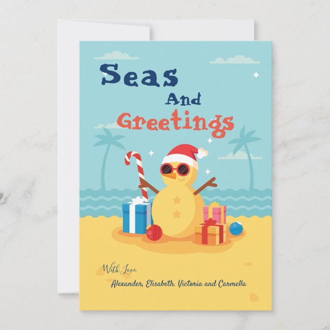 Remerciements Fun Santa Claus Saison Nouvel An Carte de Noël (Devant)