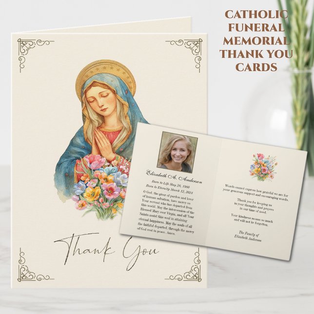 Remerciements funéraires catholiques Bienheureuse  (Créateur téléchargé)