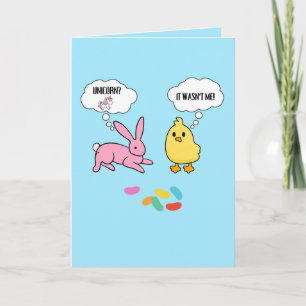 Remerciements Funny Bunny et la carte de Pâques de poulet