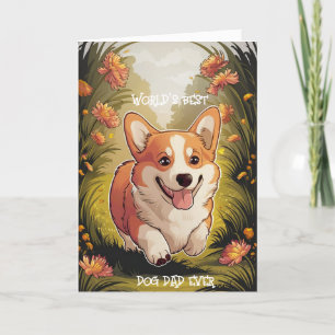 Remerciements Funny Fête des pères Corgi Chien Papa Carte de voe