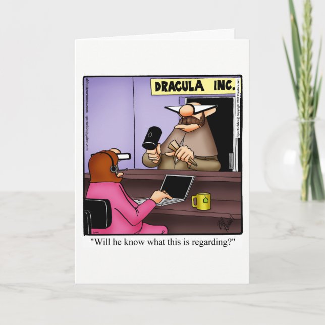 Remerciements Funny Secrétaire Humour Carte de voeuxSpectacles (Devant)