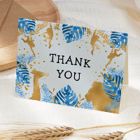 Garçons 1er Anniversaire Fête Blue Jungle Carte de