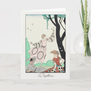 Remerciements George Barbier, carte de remerciement Art Déco