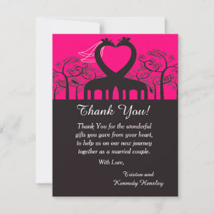 Remerciements Giraffe Whimsical Rose chaud 4x5 Carte de remercie