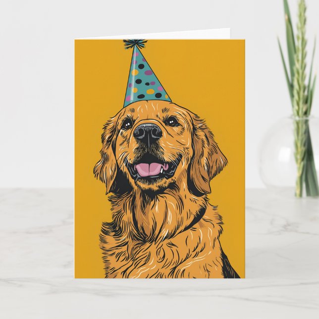Remerciements Golden Retriever Anniversaire Carte de voeux (Devant)