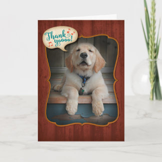Remerciements Golden Retriever chanter brille la Carte de remerc