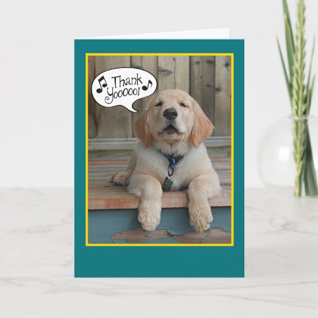 Remerciements Golden Retriever chanter brille la Carte de remerc (Devant)