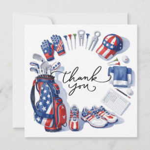 Remerciements GOLF  4 juillet   Carte de fête de golfeur pour la