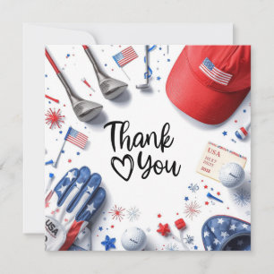 Remerciements GOLF  4 juillet   Carte de fête de la Fête de l'In