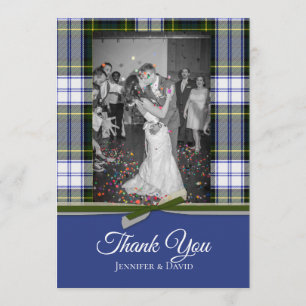Remerciements Gordon Dress Plaid Mariage photo Carte de remercie