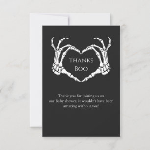 Remerciements Goth Minimal Squelette Baby shower Carte de remerc