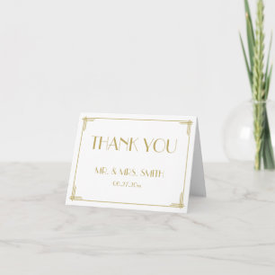 Remerciements Grand art déco blanc de Gatsby épousant le carte