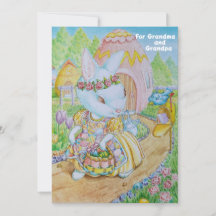 Grand-mère et petits-enfants Carte de Pâques perso