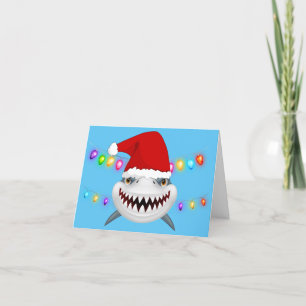 Remerciements Grande carte de voeux Noël de requin blanc