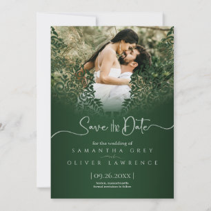 Remerciements Green Damask Enregistrer la carte de date avec pho
