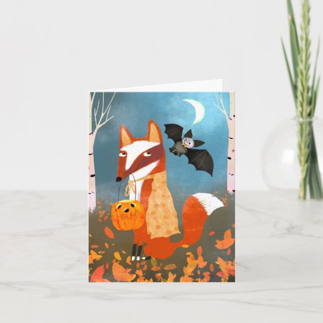 Remerciements Hallow Fox et Bat Friends BLANK Carte de voeux (Devant)