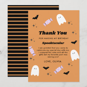 Remerciements Halloween Anniversaire Spooktacular Carte de remer