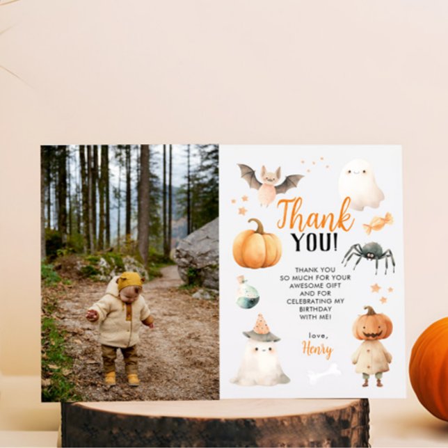 Remerciements Halloween Éffrayant Un Anniversaire Carte de remer (Créateur téléchargé)