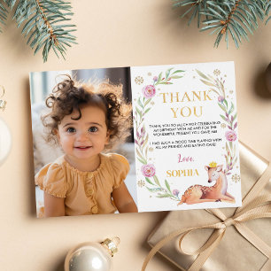 Remerciements Hiver Onederland Anniversaire Carte de remerciemen