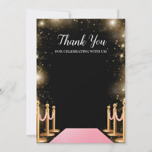 Remerciements Hollywood Glam fête d'anniversaire Carte de remerc