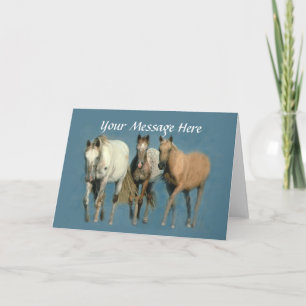 Remerciements Horses Wild et merveilleuse carte de voeux