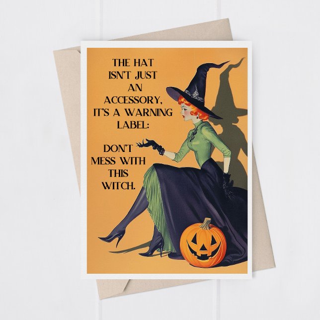 Remerciements Humour Carte de voeux pour sorcière d'Halloween ad (Créateur téléchargé)