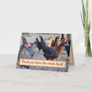 Remerciements Humour de poulets drôle Barnyard Carte de remercie