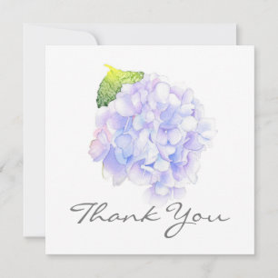 Remerciements Hydrangea Aquarelle Vignette Carte de remerciement