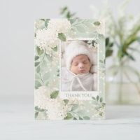Hydrangeas Blanches Carte de Remerciement Vintage