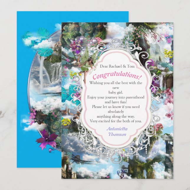 Remerciements Imaginaire Autres mondes dans le Carte de remercie (Devant / Derrière)