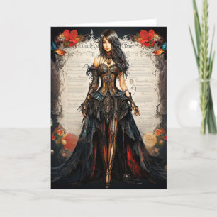 Remerciements Imaginaire Gothique Carte de voeux pour fille